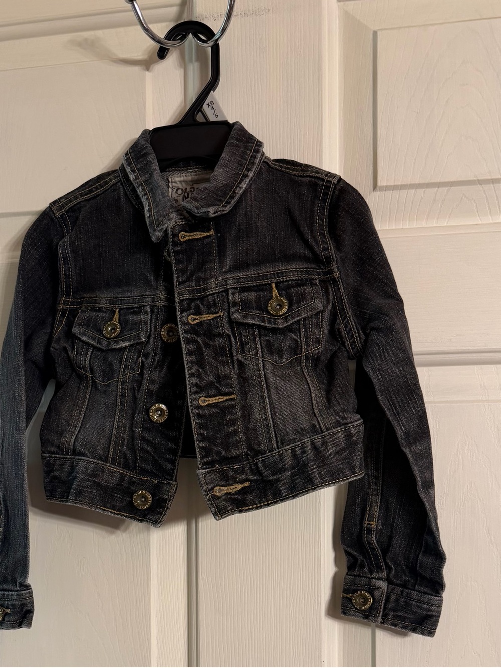 Old Navy Girls Black Washed Denim Jacket Size XS